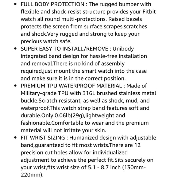 Protective Band Case Fitbit Versa 3 /Fitbit Sense - Picture 15 of 15